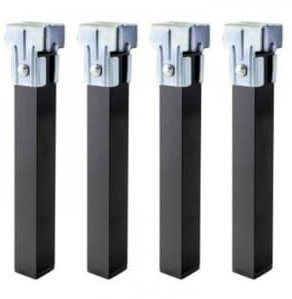 CAMBIA TUS MUEBLES CTM®Pack 4 Patas cuadradas para somier, Patas de Metal universales 30x30mm con Abrazadera de Grapa para somier de láminas. Fácil colocación, Muy Resistentes