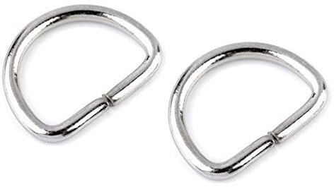 BIG-SAM D-Ringe/D-Halbringe | 20 mm Banddurchzug | 5, 10, 25, 50 oder 100 Stück | Silber-, goldfarben, altmessing oder Nickel-schwarzfarben | aus Metall (Silber, 5)