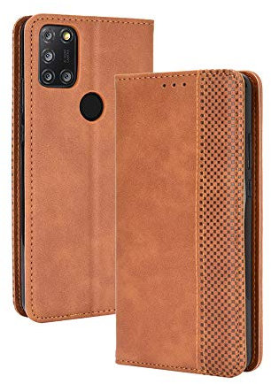 Alcatel 3X 2020 Case [Wallet Case] [Kickstand] [Card Slots] [Magnetic Flip Cover] Compatible with Alcatel 3X 2020 Smartphone(Brown)