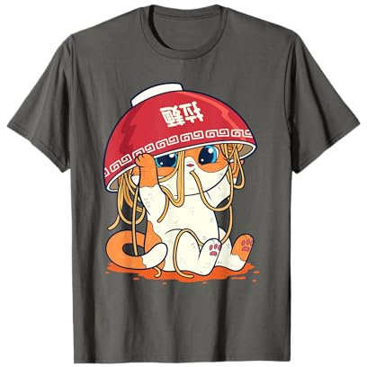 Kawaii Cute Anime Cat Girl Otaku Japanese Ramen Noodles Gift T-Shirt