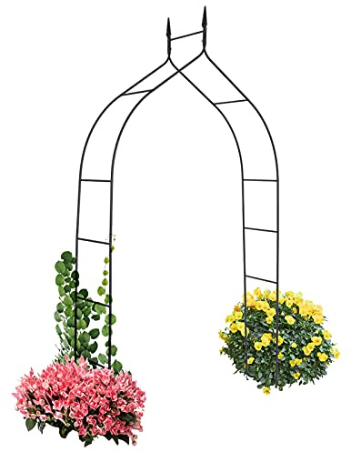 GOPLUS Arche de Jardin pour Plantes Grimpantes/Décoration, Arche Plantes Grimpantes,Terrasse à Rosiers Métal,Metal Garden Durable, Arche de Mariage,Roses Bridal Partie Décoration Pergola