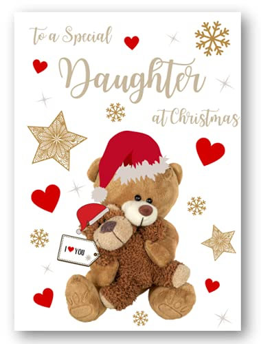Second Ave Weihnachtskarte für Tochter mit Bärenherzen