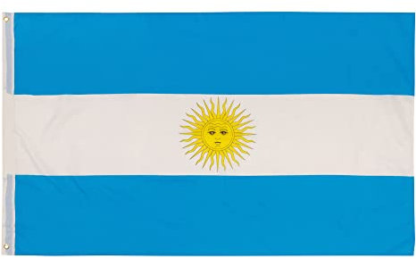 Banderas de aricona – bandera de Argentina resistente a la intemperie con 2 ojales de metal - bandera nacional argentina 90 x 150 cm