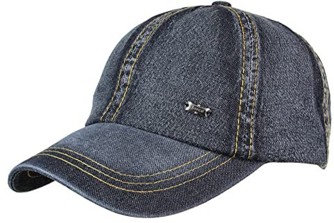 Leoodo Herren Damen Military Army Stil Cap aus Baumwolle verstellbare Sonnen Kappe für Wandern und Sport, Mütze Farbe 2020:Jeans Schwarz