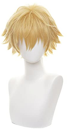 Anime Kurze Goldene Perücke Cosplay Perücken für Halloween Kostüm Party Haare Perücke für Erwachsene