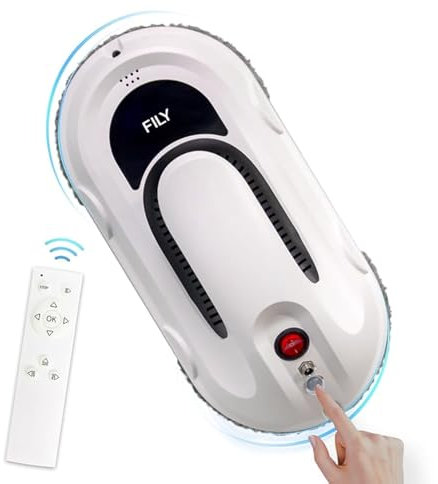 FILY S1PRO Window Cleaner Robot, 5000PA Strong Suction Smart Window Cleaner with One Key Start Function, APP&Control by Remote Control, Window Cleaner Tool for Indoor Outdoor High Windows Glass/Tiles