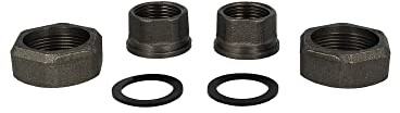 Pumpenverschraubungs-Set mit EPDM Dichtung, Temperguss schwarz, 1 Zoll IG x ÜWM 1 1/2 Zoll IG, Typ 351