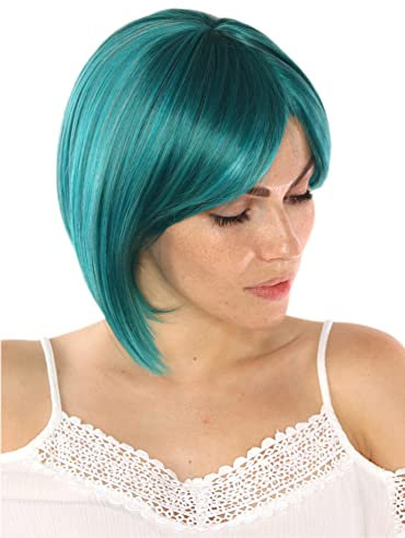 Prettyland Damen Grün Unisex Kurzhaar Manga Anime Perücke Bob Glatte Midori Kasugano Midori No Hibi short green Wig C1460