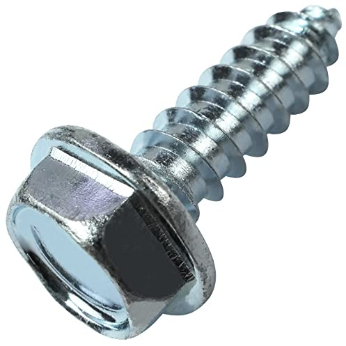 AERZETIX - C58615 - Set di 25 Viti per lamiera metallo autofilettanti Ø4.8x16mm con base flangiata - con testa esagonale 6 lati - DIN6928 - in acciaio zincato - colore argento