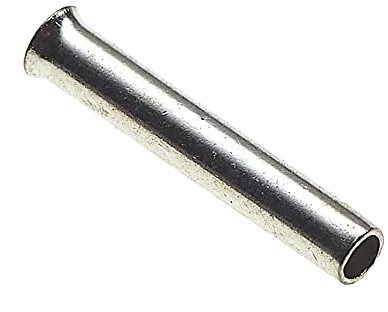 Uninsulated Bootlace Ferrules 8mm X 0.5mm, 22AWG, Pack of 100 - Wire Copper Crimp Connector Pin, Cord End Terminal Connectors