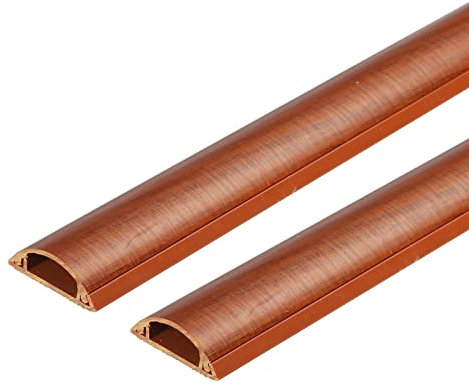PATIKIL Floor/Wall Cable Raceway Cord Cover 39Lx1.2Wx0.4H Cord Hider Channel Self-Adhesive Dark Brown for TV Wire Management 2pcs