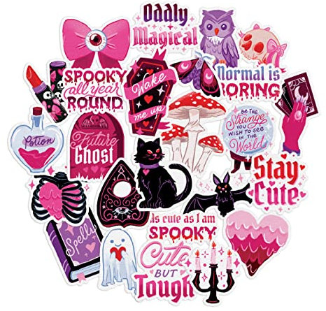 Navy Peony Pastell Süße Gothic-Sticker (25 Stück) – Für Scrapbooks