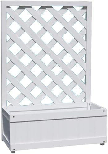 Rankgitter, Blumenständer, Holzgitter, Blumenständer, bodenstehend, Klettergerüst, kann als Sichtschutz verwendet Werden, Blumentrog, Massivholz, stark und stabil, Balkon, Außenbereich, 2 Farben