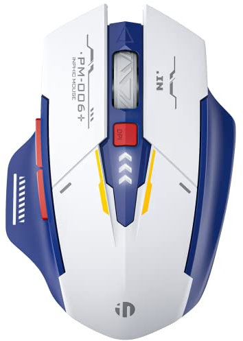 Wireless Mouse,Rechargeable Mouse Wireless 2.4G USB Ergonomic Computer Mouse,Silent Wireless Mice for Laptop PC Computer, 3 Levels DPI,Battery Level Visible(Blue&White)