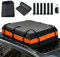 COSTWAY Coffre de Toit Voiture Étanche 424 L avec 10 Sangles 6 Crochets de Porte, Sac à Bagages avec Serrure à Combinaison Tapis Antidérapant Sac de Rangement pour Tous Véhicules