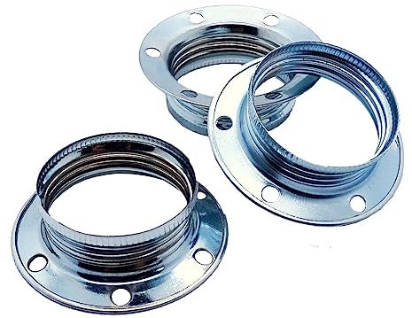 3x Schraubring E14 Metall Gewinde-Durchmesser Ø 27mm Gewindering für Fassungen (Silber)