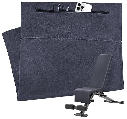 Hcmlek Fitness Handtuch mit versteckter Reißverschlusstasche 120X50 cm Handtuch mit Tasche für Sport, Gym und Training, Saugfähiges Sporthandtuch aus Microfaser
