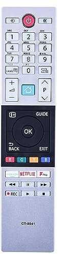CT-8541 Télécommande universelle compatible avec Toshiba TV CT-8528 CT-8533 CT-8543 32L3863DB 32LL3A63DB 24WL3A63DB 43UL2063DB 32WK3C63DB 58U2963DB