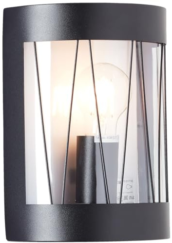 Lightbox gebogene Außen Wandlampe - 24 x 18 x 11 cm - matt schwarze Outdoor | Außen Wandlampe, 24 x 18 cm, E27, max. 40 W, IP44, Metall/Kunststoff