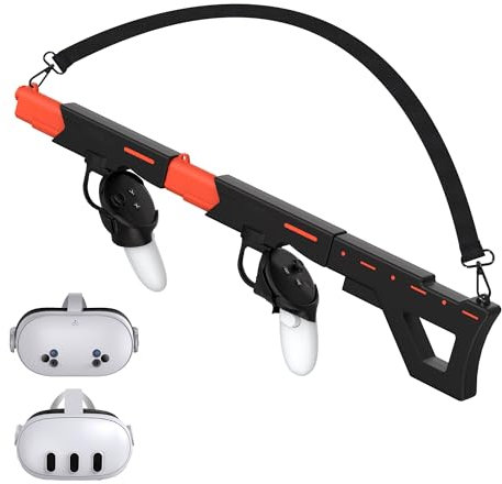 VR Gun Stock für Meta Quest 3S/Quest 3, Magnetisches Griff Zubehör für Oculus Quest 3, Controller Griffe mit Schultergurten für EIN Verbessertes Kontrollgefühl, Realistisches FPS Gaming Erlebnis