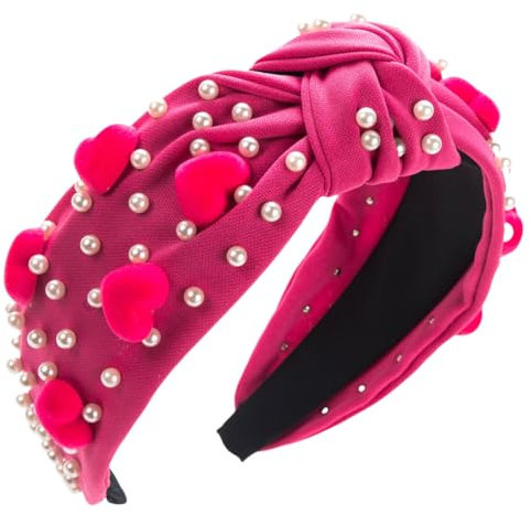 scicent Haarschmuck Mädchen Glitzernd Haarreifen mit Perlen Damen Breit Weißes Perle Haarreif Braut Stirnband Kunstperlen Kopfschmuck Hochzeit Haarband für Frauen Mädchen - 26724