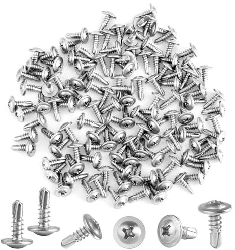 120 pièces Acier Inoxydable Vis Autoforeuse Metal, M4.2x13mm Vis Autoforeuse Inox, Cruciformes Vis Autoperforante, Argentées Vis Autoperceuse pour Metal