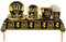 69pc Black Gold 50th Decorations - Men Women Tableware, Tablecloth, Paper Plates, Napkins, Cups for 50th Birthday Gifts