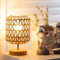 GUANSHAN Vintage Paper Rope Woven Table Lamp Country Style Table Light Bedside Table Lighting Decorative Table Lamp Atmosphere Night Light for Bedroom, Living Room