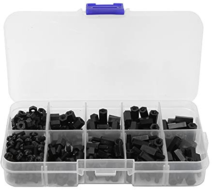 ANKROYU 300PCS Standoff Kit, Nylon Hex Standoff Spacer, Plastic Standoff Spacer, Electronics Nylon Standoff Electronic Equipment Computer Motherboards (Black M3 nylon screws 300 pieces/box)