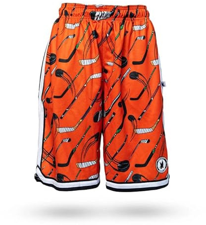 Flow Society Flow Hockey Sticks Boys Short - Lacrosse - Athletic - Football - Kids - Basketball - Baseball - Orange