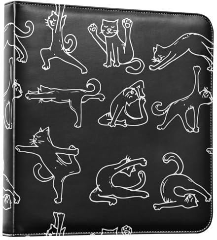 Fotoalbum Katze Yoga Schwarz Fotoalbum Bilderbuch für Fotos Selbstklebend Scrapbook Fotoalben Bilderalbum 15,2 x 20,3 cm