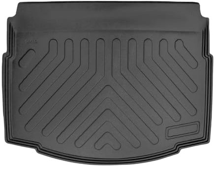 Trimak Passgenau 3D Untere Kofferraumwanne Kompatibel mit VW Golf 7 2013-2020 Kofferraummatte Schutzmatte Auto Zubehör Antirutschmatte Kantenschutz TPE Gummi Dauerhaft Schwarz