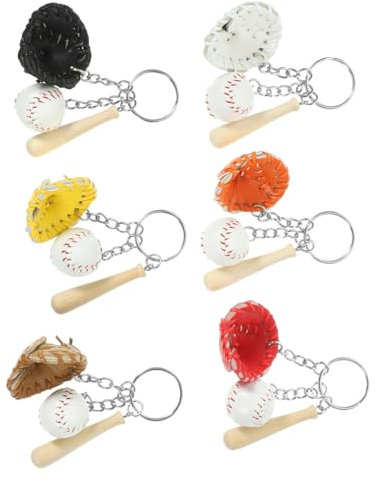 TOGEVAL 6St weicher Ball Mini-Baseball-Schlüsselanhänger Baseball Schlüsselanhänger Softball Schlüsselanhänger Baseball-Partygeschenke für Kinder Baseball-Schlüsselbundgeschenke Holz