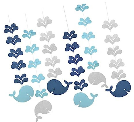 SHOWERORO 6 Stück Walform Hänge-Dekoration Für Kindergarten Deckendekoration Mit Aufhängeseile Bunt