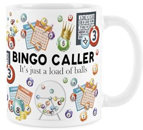 Purely Home Bingo Caller Mug - Humorous Hobbies & Number Trades Funny Novelty Gift - Tea/Coffee Hot Drinks Ceramic Cup Present