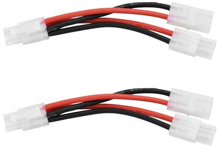 YINETTECH 2PCS RC Model Car Parallel Cable Connector Compatible with T-amiya LiPo 14 AWG Length 13cm RC Plug Male Female Connector for RC Car Lipo Battery Charge