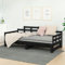Xichuzi Tagesbett Ausziehbar Schwarz Massivholz Kiefer 2X(90x200) cm, Schlafsofa, Daybed, Bettsofa, Sofa Bed, Sofabett, Schlafcouch, Jugendbett, Bettgestell, Bettcouch - 820346