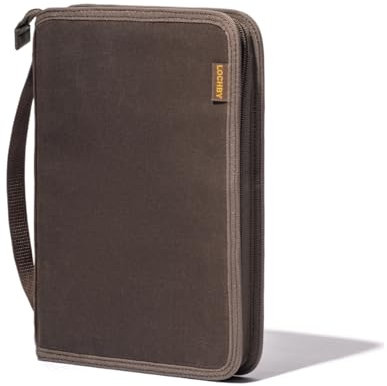 LOCHBY Field Folio A5 | Zipper Journal Notebook Cover | Water Resistant Waxed Canvas | Included Tomoe River Notebook | Perfect for Travel, Art, Bullet Journal | brown