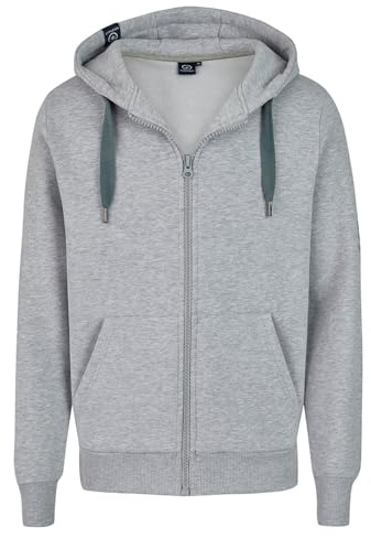 Salzhaut Herren Sweatjacke Breker mit Kapuze - Hoodie-Jacke mit bequemen Schnitt in Grau Größe XL