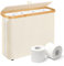 Boite Rangement Papier Toilette Noir,RéServes à Rouleaux De Papier Toilette,Panier Papier,Organisateur D'accessoires de Salle de Bains (Blanc cassé)