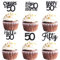 ALEGRE Cupcake Topper 50 Geburtstag Deko,24 Stück Schwarz Tortendeko 50 Geburtstag Mann Frau,Glitzer Muffin Deko 50 Geburtstagdeko,Cheers to 50 Kuchen Deko 1975 Geburtstagdeko,Cupcake Deko 50 Jahre