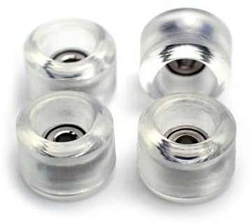 SPITBOARDS Fingerboard Urethane Wheels 60D with Real Ball Bearings Professional CNC Quality - Transparent