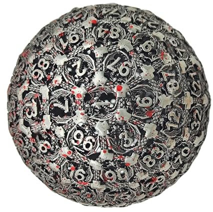 Dadi Poliedrici In Metallo, Dadi In Metallo D100 Dadi Da 50 Mm Singoli A 100 Facce Multi-faccia Con Sacchetto Di Velluto Dadi Multi-faccia Per Gioco Di Ruolo Set Di Dadi