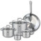 ELO 9501150 Batterie de cuisine 5 pièces, Set de 1 Poêle de cuisson 32 cm et 4 faitouts 12, 14, 20 et 26 cm Elo Profi Citrin, inox, induction