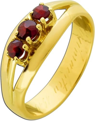 Ch.Abramowicz Granat Ring Gold 585 14K rote Edelsteine Antikschmuck 18