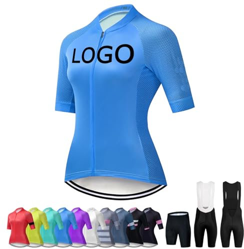 COITROZR Personalisiertes Fahrradtrikot Individuelles Kurzarm-MTB-Rennradtrikots für Damen mit schneller Trocknung mit Team Namen Logo(D)