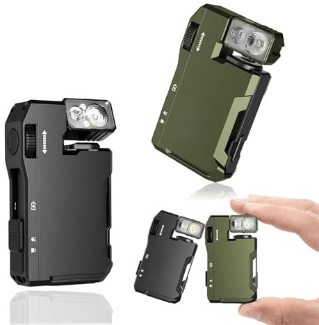 G5 Rechargeable EDC Flashlight - 400 Lumens Dual Light Sources with RGB, 3 Modes, 180° Rotatable Magnetic Keychain for Outdoor & Emergency (2PCS)