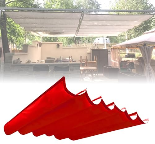 Ausziehbares Sonnensegel für Terrasse, Pergola, mit Montageset, einfach zu montieren, Teleskop-Sonnensegel, Rot, 1,5 x 6 m