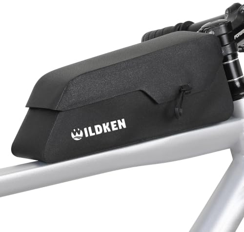 WILDKEN 1.2L Oberrohrtasche Fahrrad Wasserdicht Rahmentasche Fahrrad MTB | Rahmentasche Fahrradtasche mit Magnetischer Klappe, 5 Klettbänder Fahrradtasche Rahmen mit Schrauben für Gravelbike Rennrad