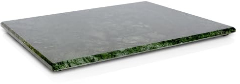 Argon Tableware Marble Serving Board - 32.5 x 26cm - Green - Luxury Charcuterie, Cheese & Tapas Platter with Non-Slip Feet for Home, Café & Restaurant Use